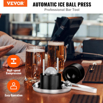 VEVOR Ice Ball Press Ice Ball Maker 2.4"/60 mm Ice Press Kit for Whiskey Black
