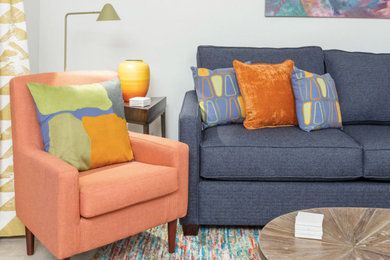 Living room - mid-century modern living room idea in Phoenix