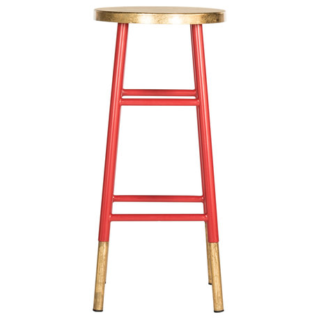 Safavieh Emery Barstool, Red and Gold