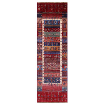 Handmade Tribal Persian Gabbeh Runner Rug 2' 7" X 8' 5" - Q20728
