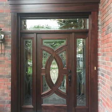 Wood Doors with Decorative Glass