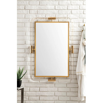 South Beach 30" Mirror, Polished Gold and Lucite