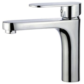 Donostia Single Handle Bathroom Vanity Faucet, Polished Chrome, Polished Chrome