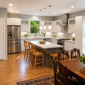 L-Shaped Kitchen Remodel with Seating Island - Walnut Creek, CA