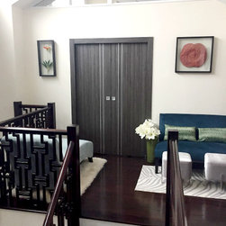 Private Residence - Unica Gray Oak & Optima 4H Blue Shadow - Interior Doors