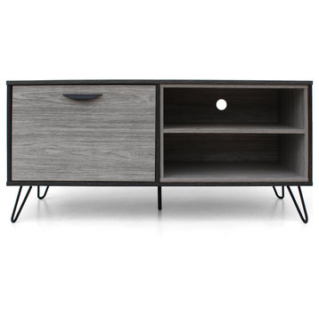 GDF Studio Vivian Mid-Century Modern Two-Toned TV Stand with Hairpin Legs, Model A