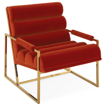 Channeled Goldfinger Lounge Chair, Varese Persimmon