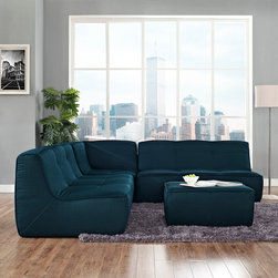 Align Azure Fabric Sectional Sofa with Ottoman - $2087.43 - Sectional Sofas