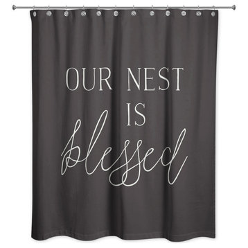 Our Nest Is Blessed 1 71x74 Shower Curtain