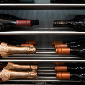 Horizontal Bottle Storage Placements for Metal Wine Cellar Racking Design