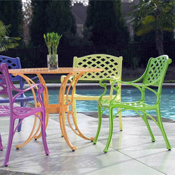 Cross Weave Patio Bistro Set - 38" - Outdoor Pub And Bistro Sets