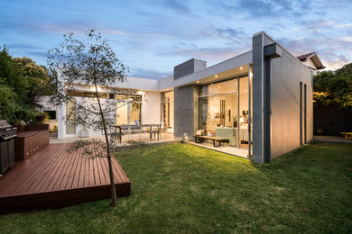 This is an example of a contemporary white exterior in Melbourne.
