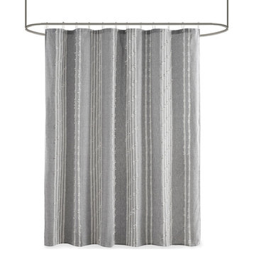 100% Cotton Jacquard Shower Curtain Gray 72W x 72L