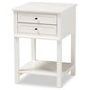 Baxton Studio Willow Modern Transitional White Finished 2-Drawer Wood End Table