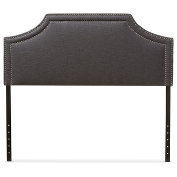 Avignon Fabric Upholstered Headboard, Dark Gray, King