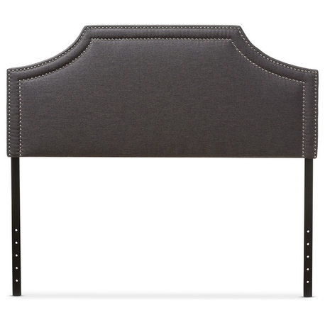 Avignon Fabric Upholstered Headboard, Dark Gray, King