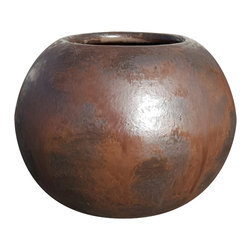 Mexican Glazed Bowl Cocoa - Outdoor Pots And Planters