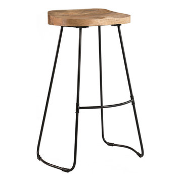 Rombass Saddle Seat Bar Stool, Natural