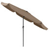 10' Round Tilting Sandy Brown Patio Umbrella, Round Umbrella Base