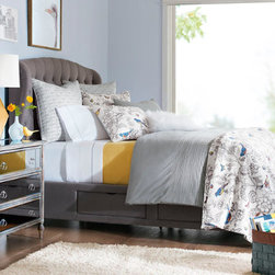 Emerson Bed Oat  Queen - Bedroom Furniture