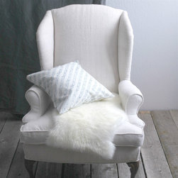 Vintage Linen Wing Chair - Armchairs And Accent Chairs