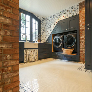 Laundry Room with Custom Floor Design