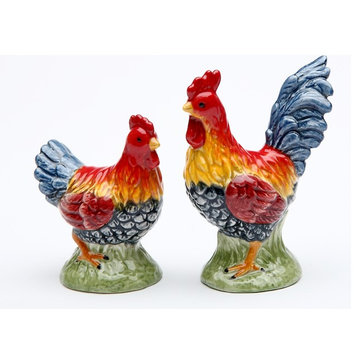 Mini Rooster Salt and Pepper Shakers, Set of 2
