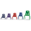 Berries Stacking Chairs with Powder-Coated Legs - 10" Ht - Set of 6 - Navy