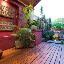 deck and  water feature