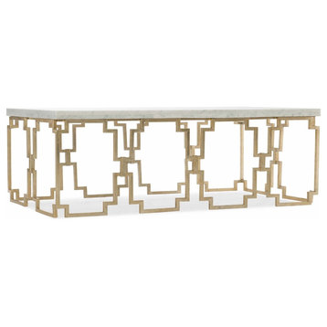 Hooker Furniture 1687-80110 Evermore 52"W Marble Top Urban Glam - Kalala White