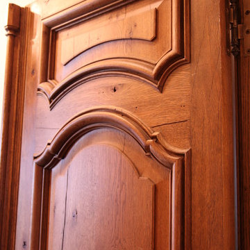 Custom Millwork featuring Salvaged Antique Oak, Inspired by French Pattern Books