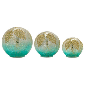 Orb, 3-Piece Set, 4.5"D, 6"D, 7"D Glass 3AAA or 3AA Batteries, Not Included