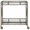 34"x20"x35" Antique Brass Metal Serving Cart
