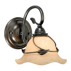 Vine 1 Light Black Rustic Bathroom Wall Fixture, 1-Light