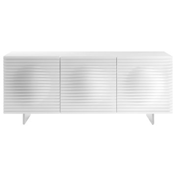 Casabianca Home Moon Buffet Server With High Gloss White Finish CB-3776-WH