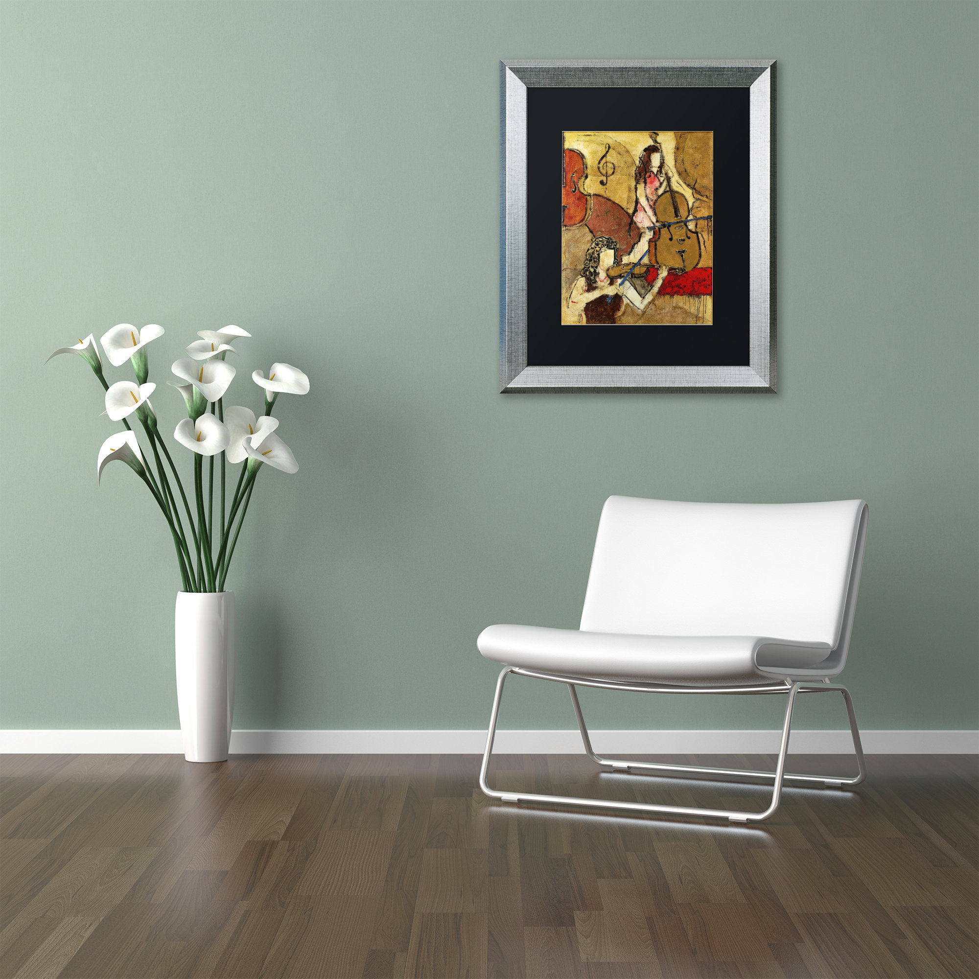 Joarez 'Two Friends' Framed Art, Silver Frame, 11"x14", Black Matte