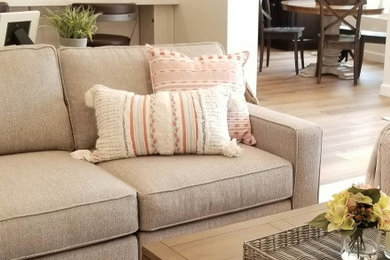 Inspiration for a transitional family room remodel in Orange County