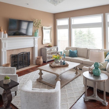 California Chic Style Living Room and Office