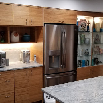 Modern Kitchen with Horizontal Grain Bamboo Cabinets