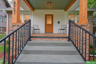 Arts and crafts home design photo in Denver