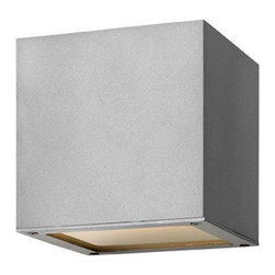Hinkley - Hinkley Kube 1 Light Titanium Outdoor Wall Light, 1766TT - Outdoor Wall Lights And Sconces