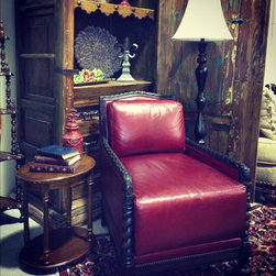 Jacob Alexander Red Leather Chair - Armchairs And Accent Chairs