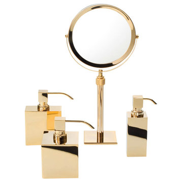 Smile 311 Magnifying Mirror in Gold