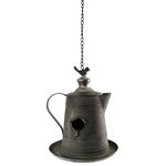Zaer Ltd - Hanging Galvanized Teapot Birdhouse & Feeder "Tea Kettle" - Few things will add more country charm to a home than these galvanized birdhouse feeders. Shaped in different "teapot" like styles (ex. kettle, oil can, conventional teapot, etc.), there's a birdhouse for everyone. Each is made out of galvanized metal making them safe for the outdoors and inclement weather. The functionality, quality, and beauty of these pieces have made these a best seller.