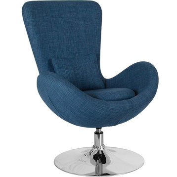 Egg Series Blue Fabric Side Chair