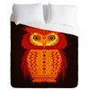 Deny Designs Chobopop Geometric Owl Duvet Cover - Lightweight