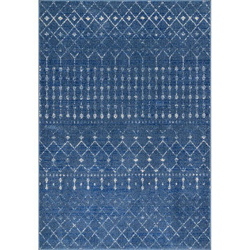 Moroccan Blythe Contemporary Area Rug, Dark Blue, 3'x5'