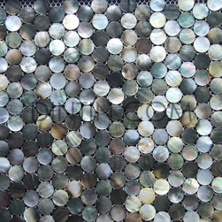 Penny Round Black Mother Of Pearl Mosaic Tiles - Mosaic Tile