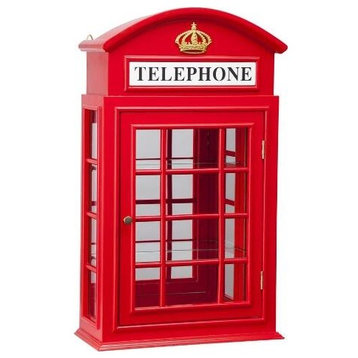 Telephone Booth Curio Cabinet, Wall Shelve