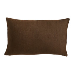 EUROPEAN FLAX LINEN PILLOW COVER &ndash; MOCHA KIDNEY - Decorative Pillows